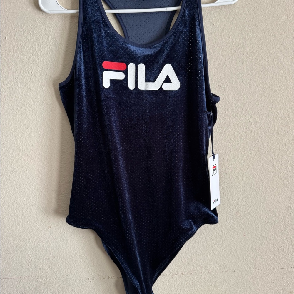 Fila Navy Blue Velvet Bodysuit